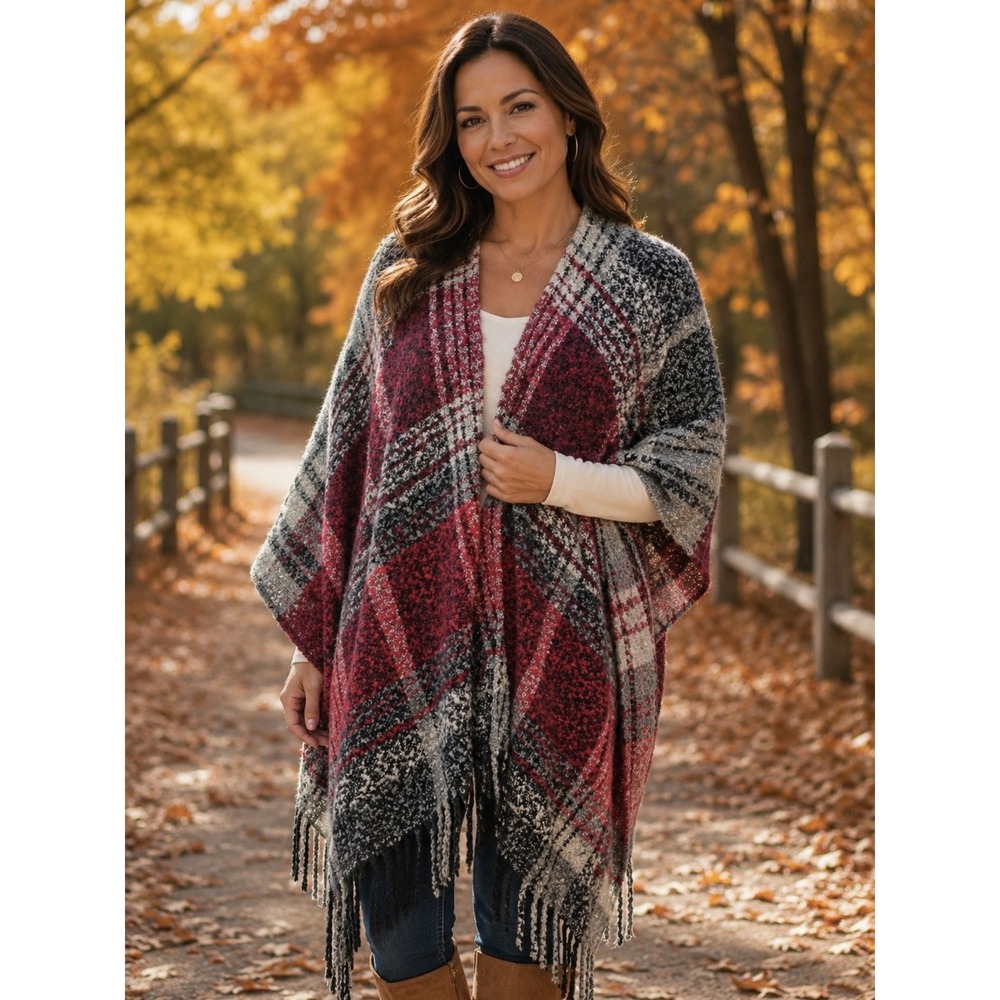 WOOLRICH One Size Ultra Soft Brushed Woven Blanket Wrap Multicolor Plaid -2224